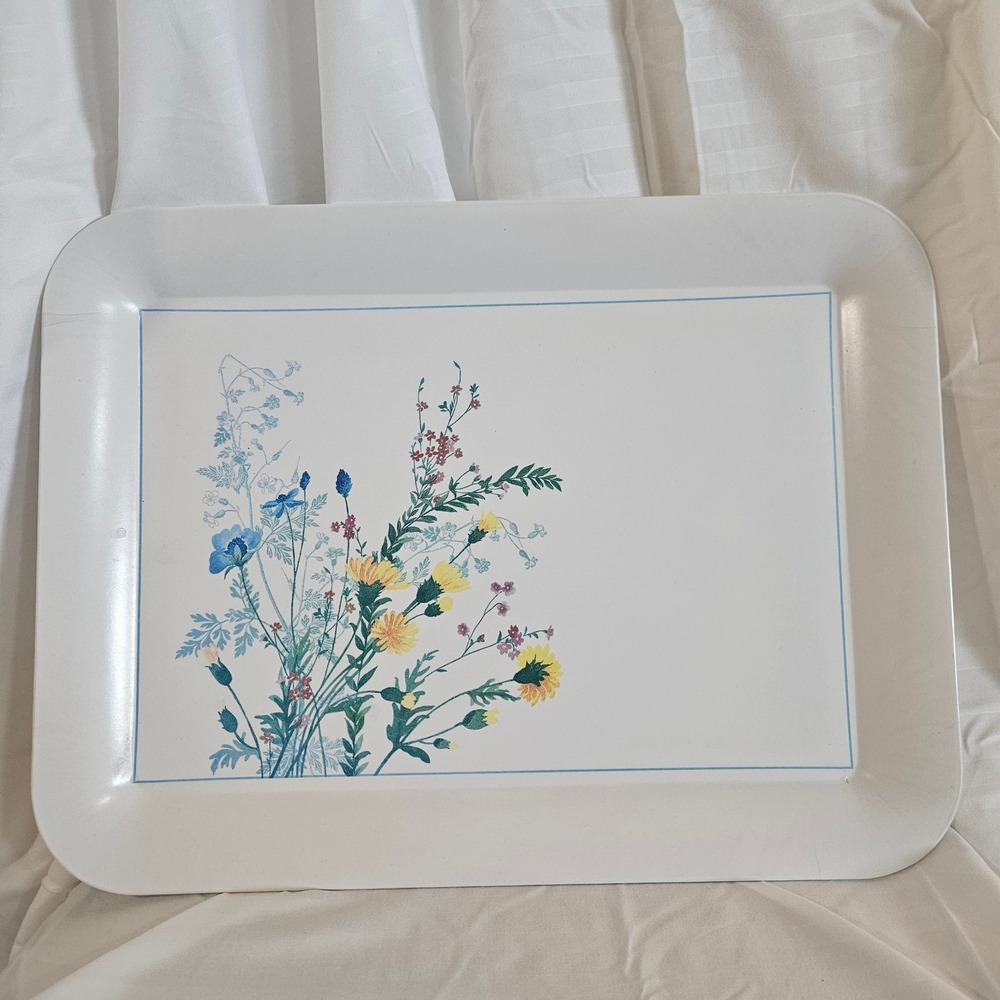 IHR,Ideal Home Range Melamine Tray,German Dsgn, Watercolor Floral Farmhouse ktch